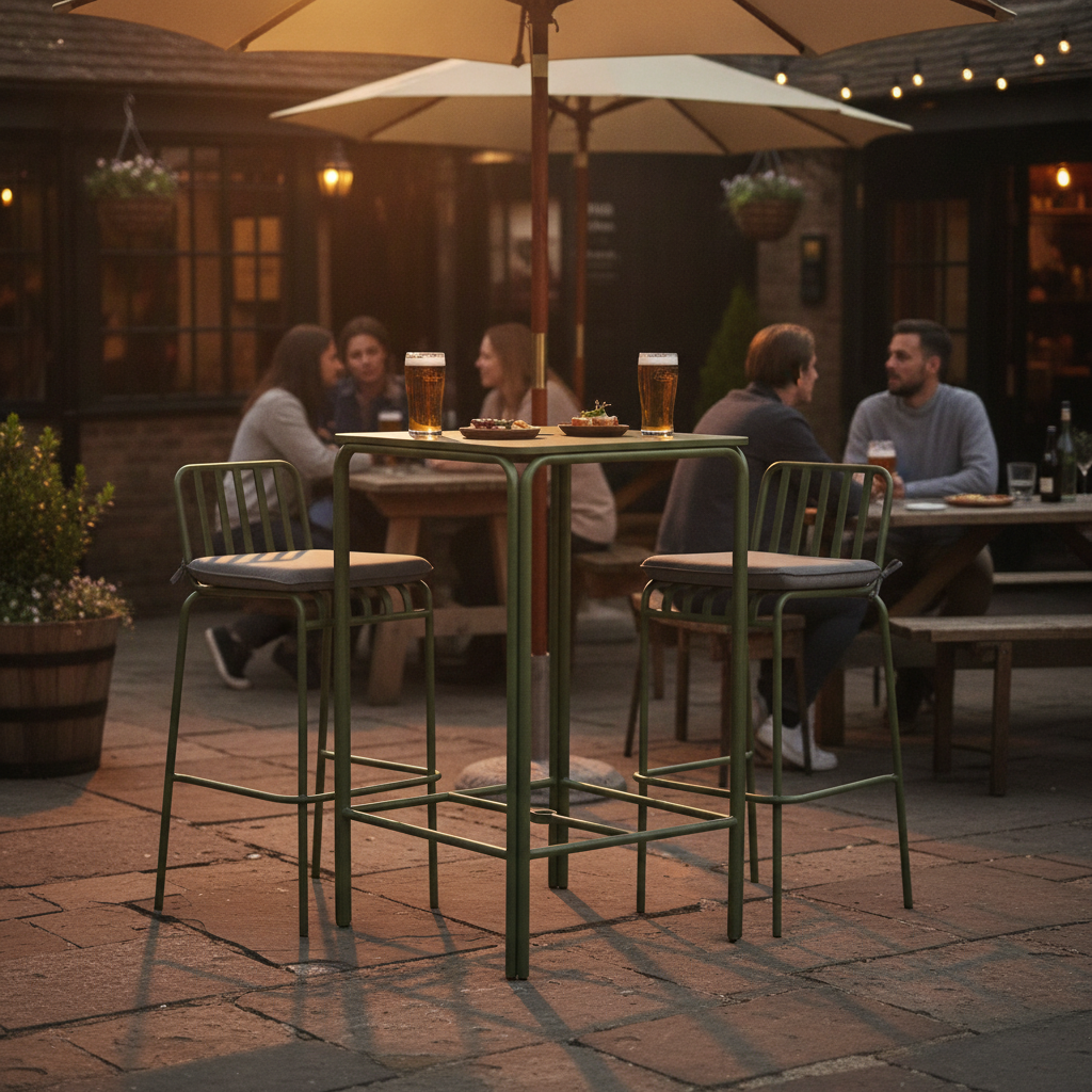 Rust-Resistant Steel Outdoor Poseur Set 1100mm for Pub Gardens (Pack of 2)