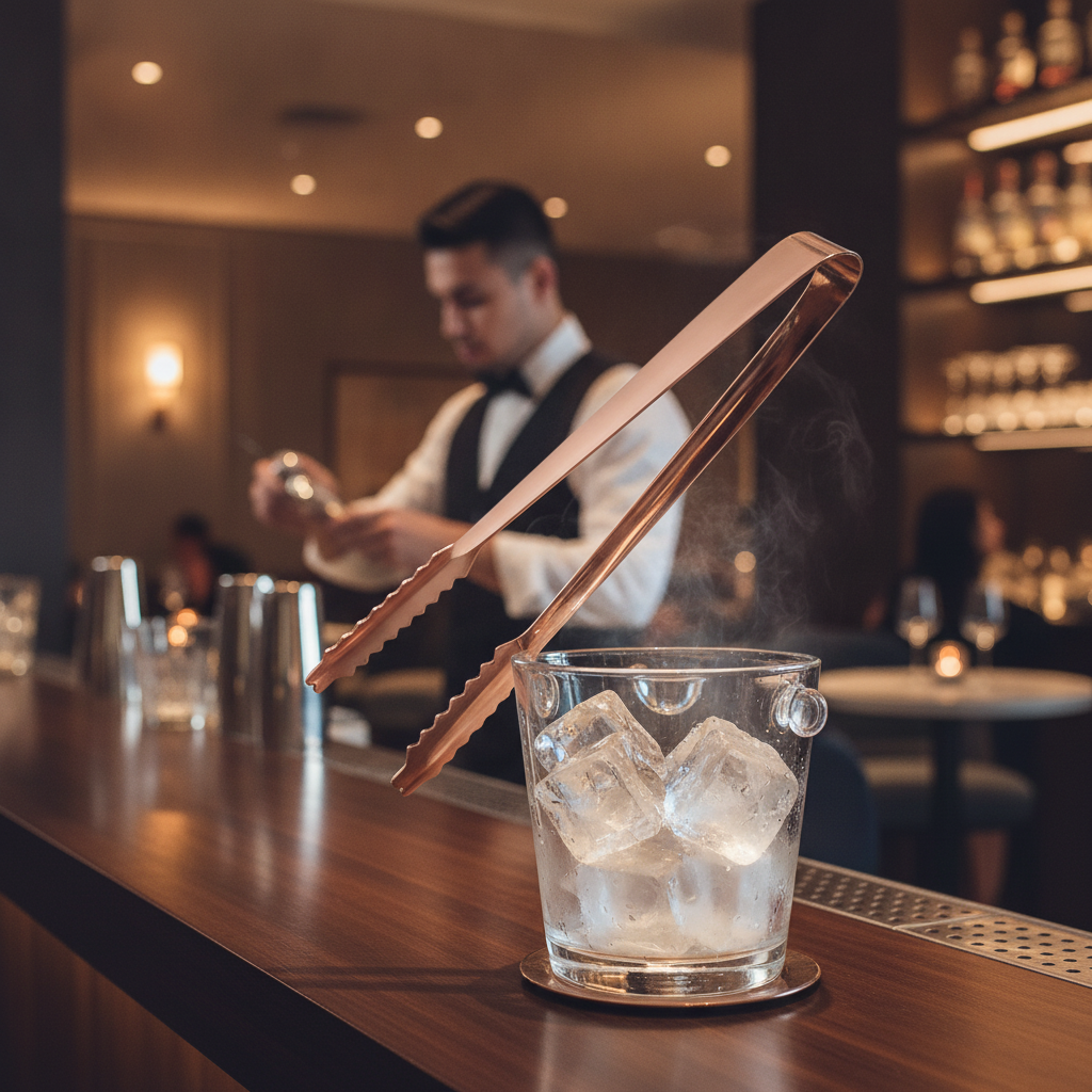 Stainless Steel Ice Tongs with Copper Finish 175mm for Home & Bars