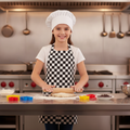 Polycotton Children's Bib Apron Black & White Check for Young Chefs