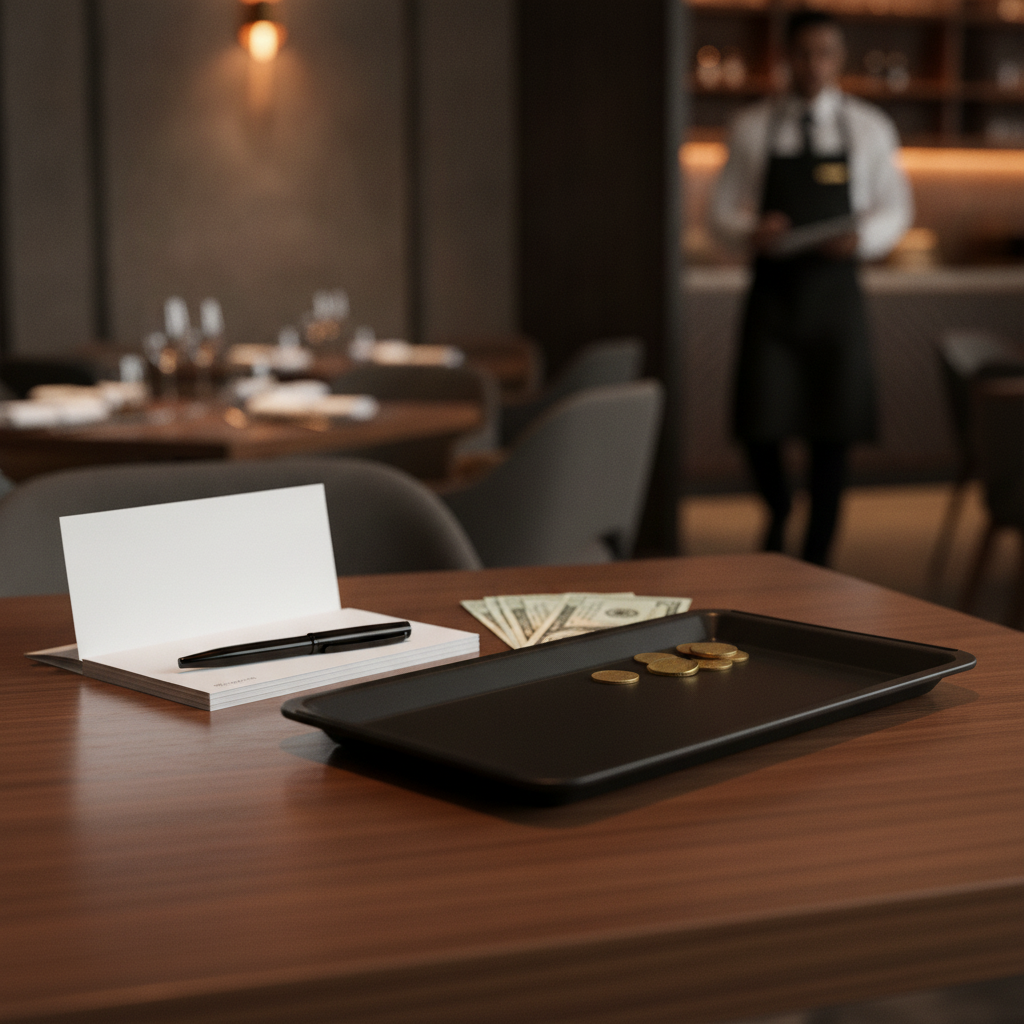 Plastic Tip Tray Black for Bill Presentation