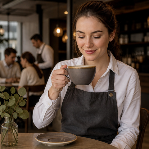 Cappuccino Cups 340ml Porcelain Kiln Smoke for Contemporary Cafés