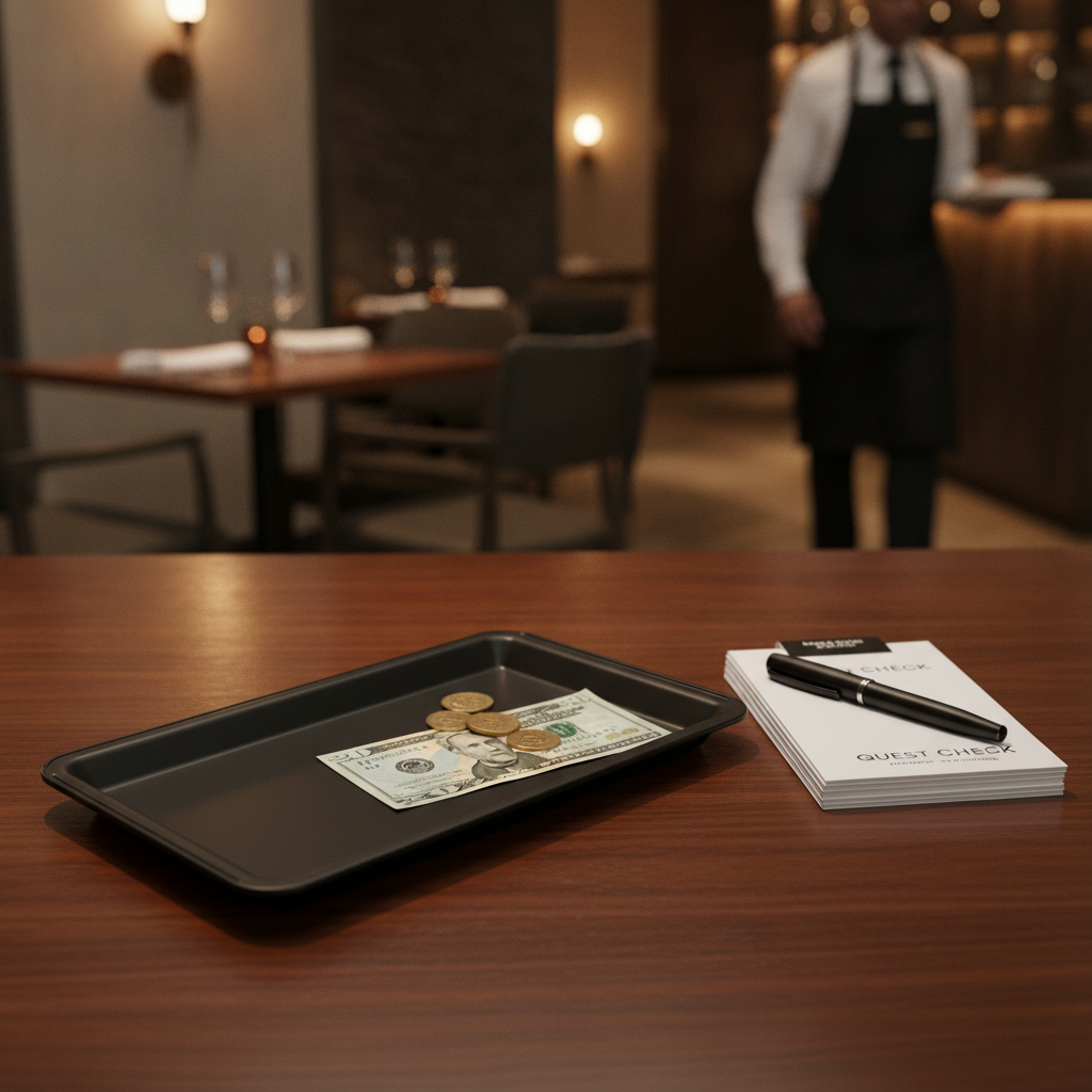 Plastic Tip Tray Black for Bill Presentation
