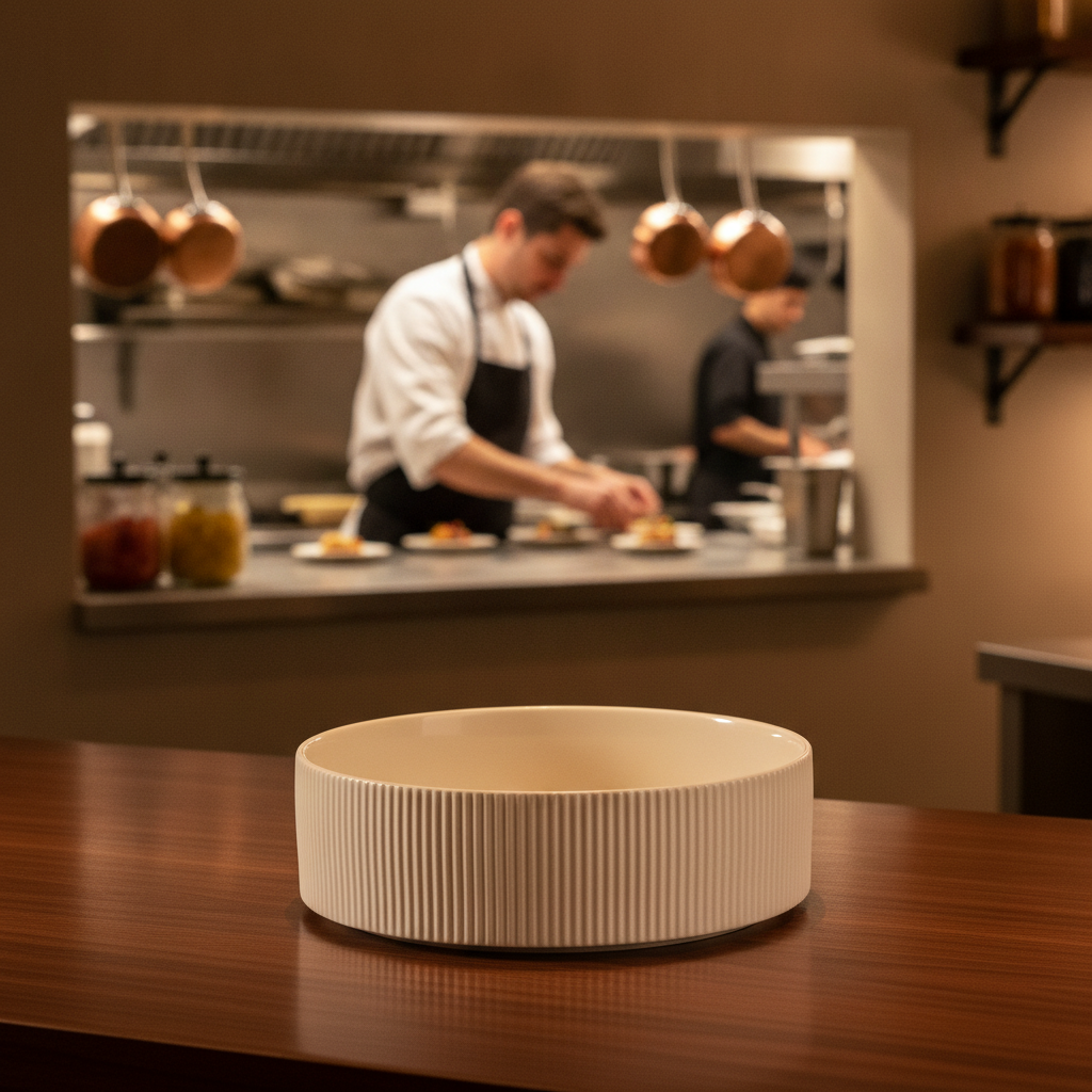 Porcelain Bowl 2.5L in Sand for Serving Dishes