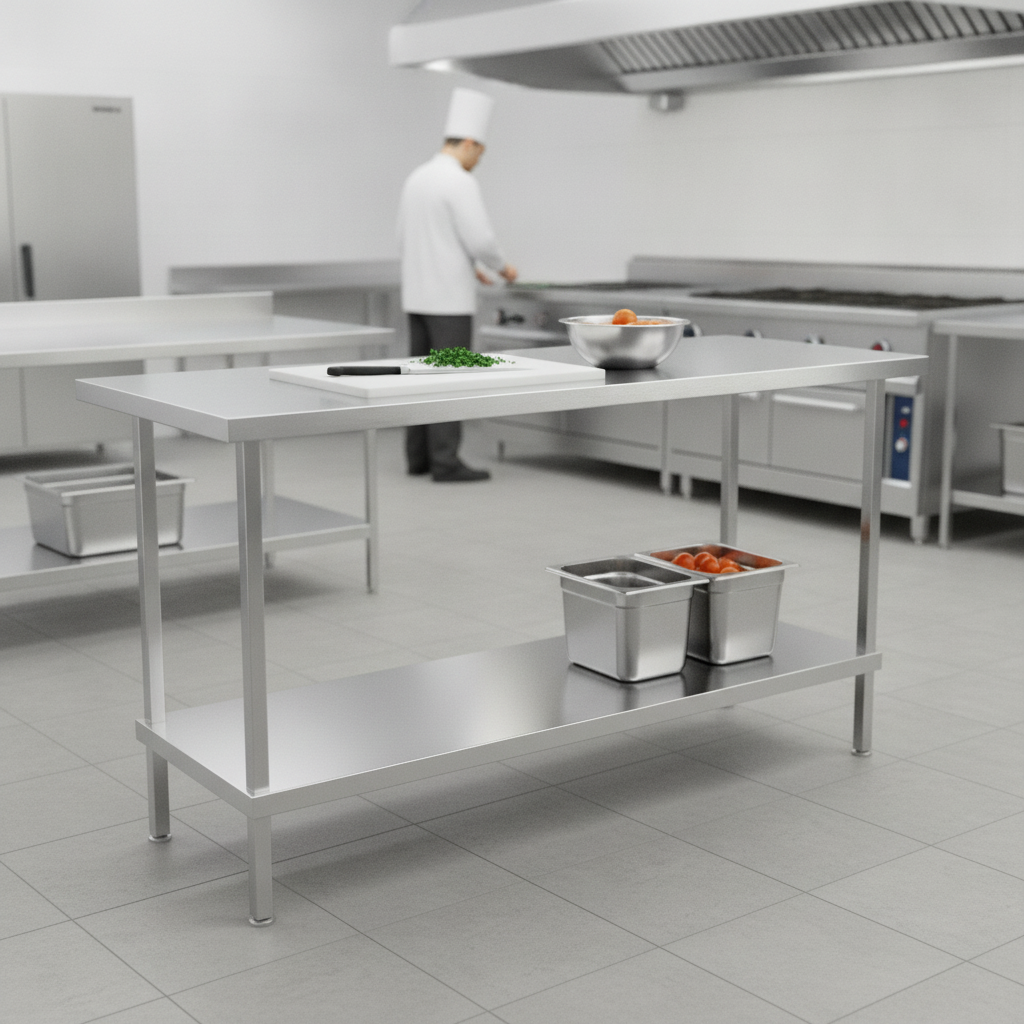 Stainless Steel Centre Table 900mm x 600mm for Food Preparation