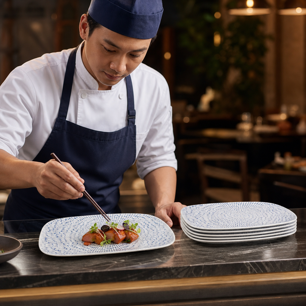 Oblong Plates 220x130mm Indigo Vitrified Ceramic for Hospitality (Pack of 12)