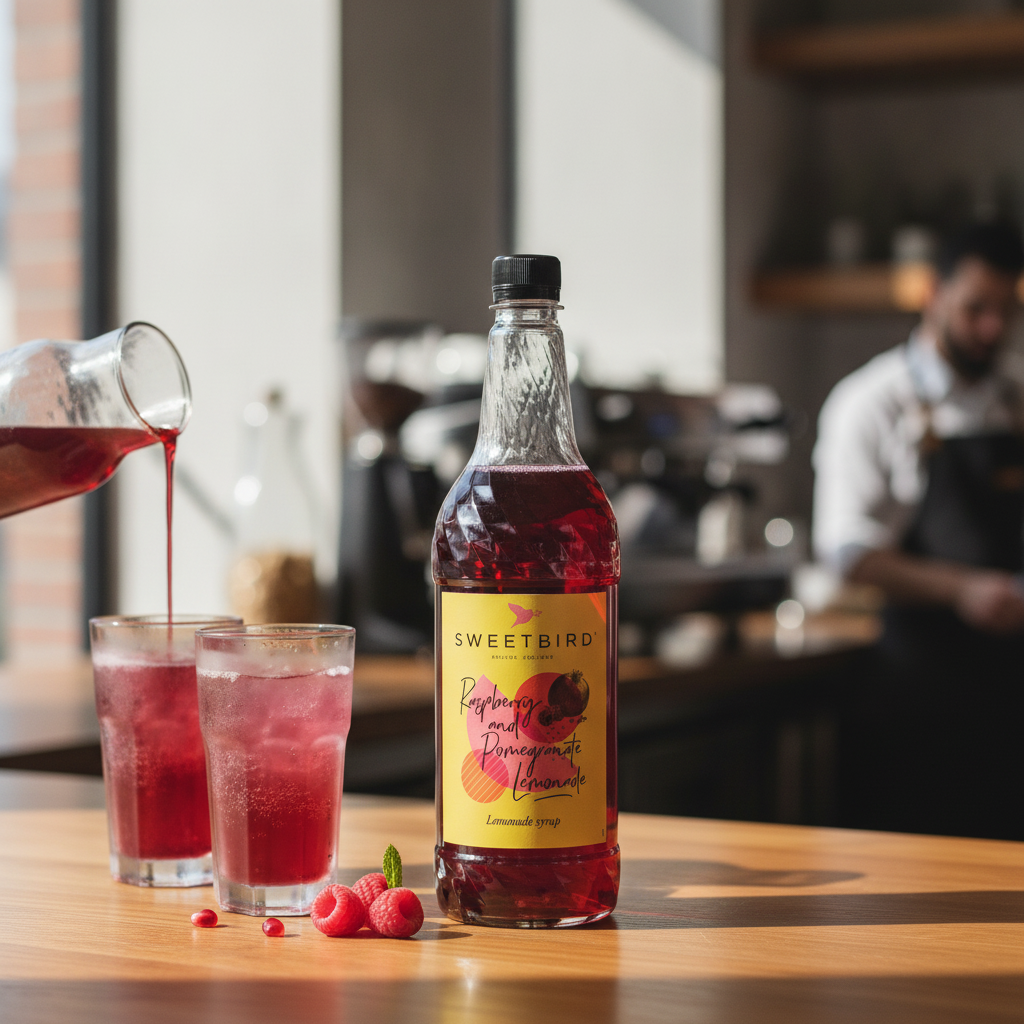 Raspberry & Pomegranate Lemonade Syrup 1L for Refreshing Beverages