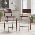 Metal Vintage Red Stacking Bar Stools 1000mm for Restaurants & Cafés (Pack of 2)