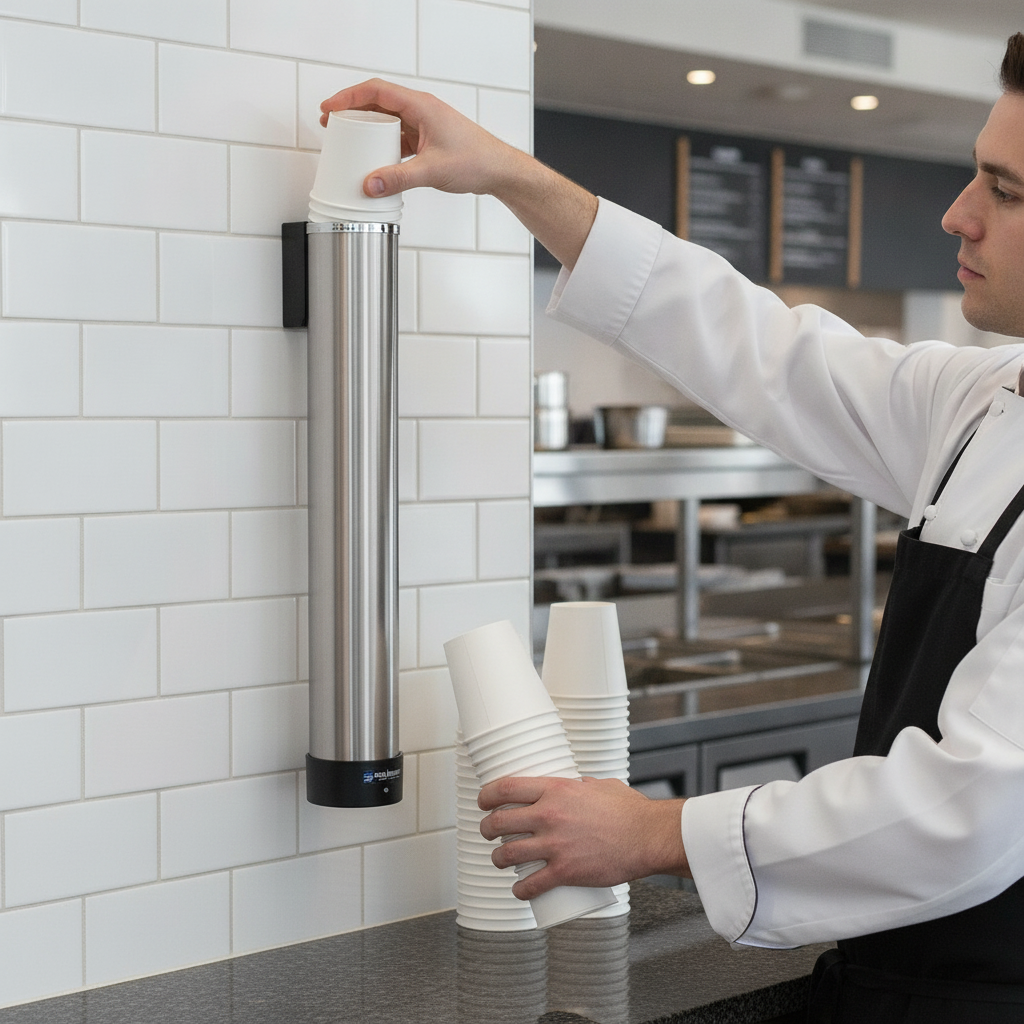 Stainless Steel Wall Mounted Cup Dispenser 80-300ml for Efficient Use