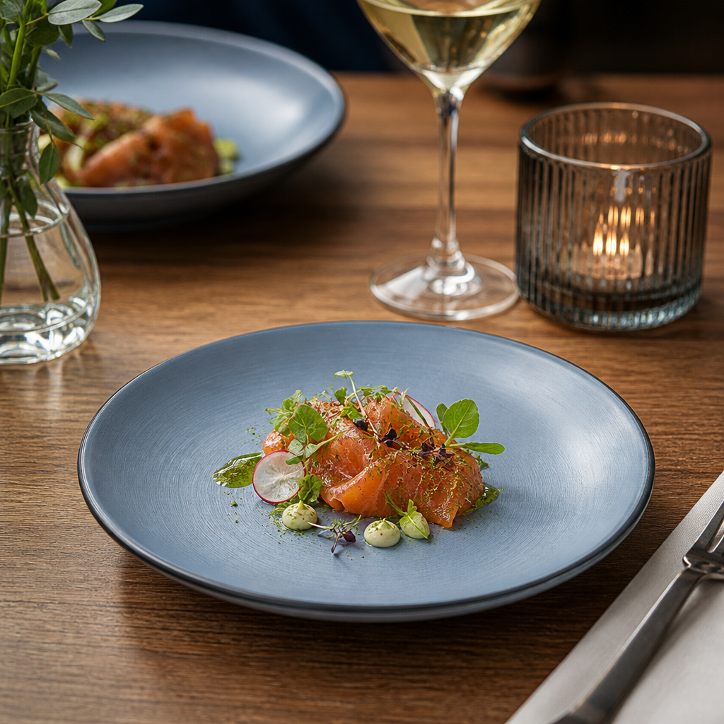 Round Plates 178mm Teal Melamine for Foodservice Occasions (Pack of 24)