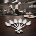 18/10 Stainless Steel Hammered Large Solid Serving Spoon for Catering & Hospitality (Pack of 6)