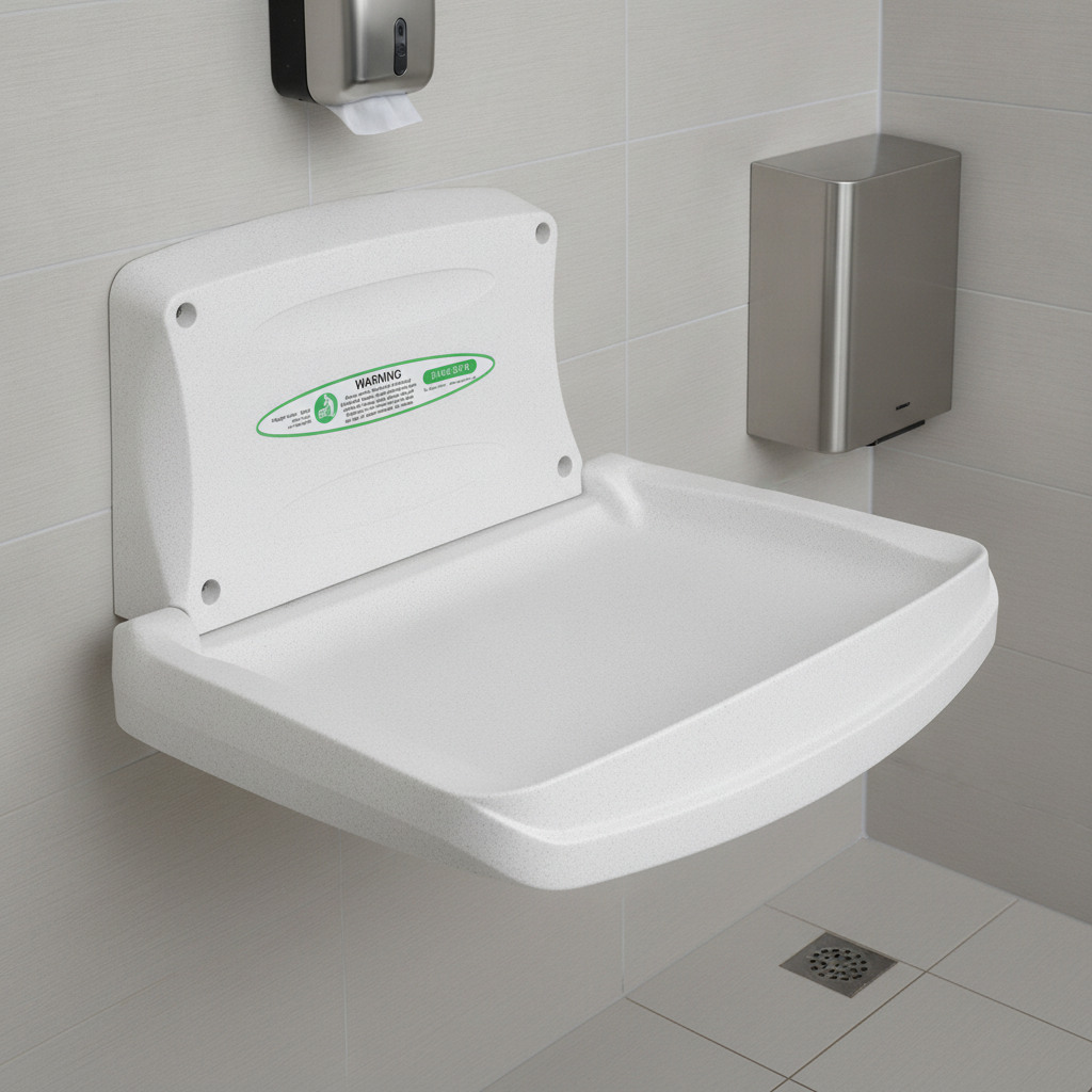 Durable Plastic Horizontal Baby Changing Unit for Washrooms