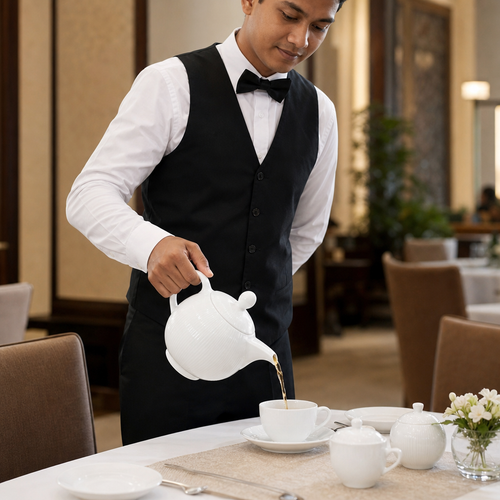 600ml Alumina Vitrified Ceramic Teapot for Catering (Pack of 6)