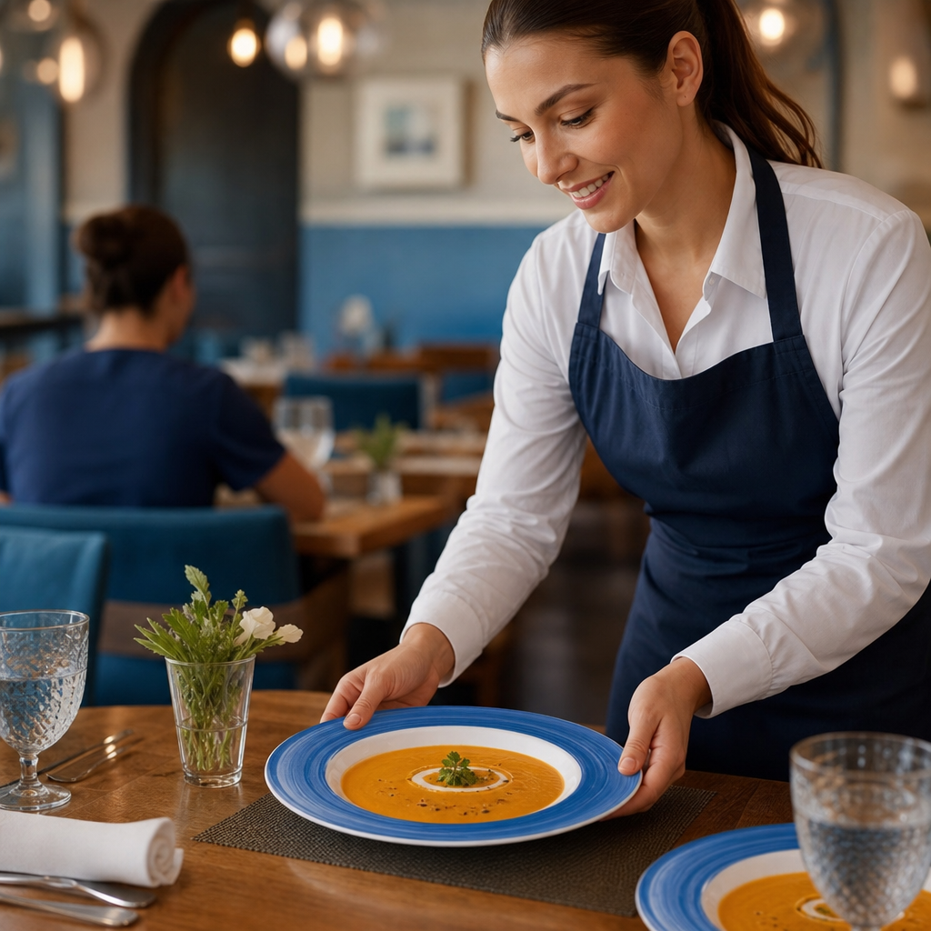 Opal Glass Soup Plates with Brush Stroke Rim 225mm for Healthcare Environments