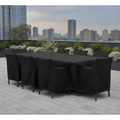 Weather-Resistant Polyester Rectangular Outdoor Chair & Table Cover 3100x1500mm for Patios & Restaurants