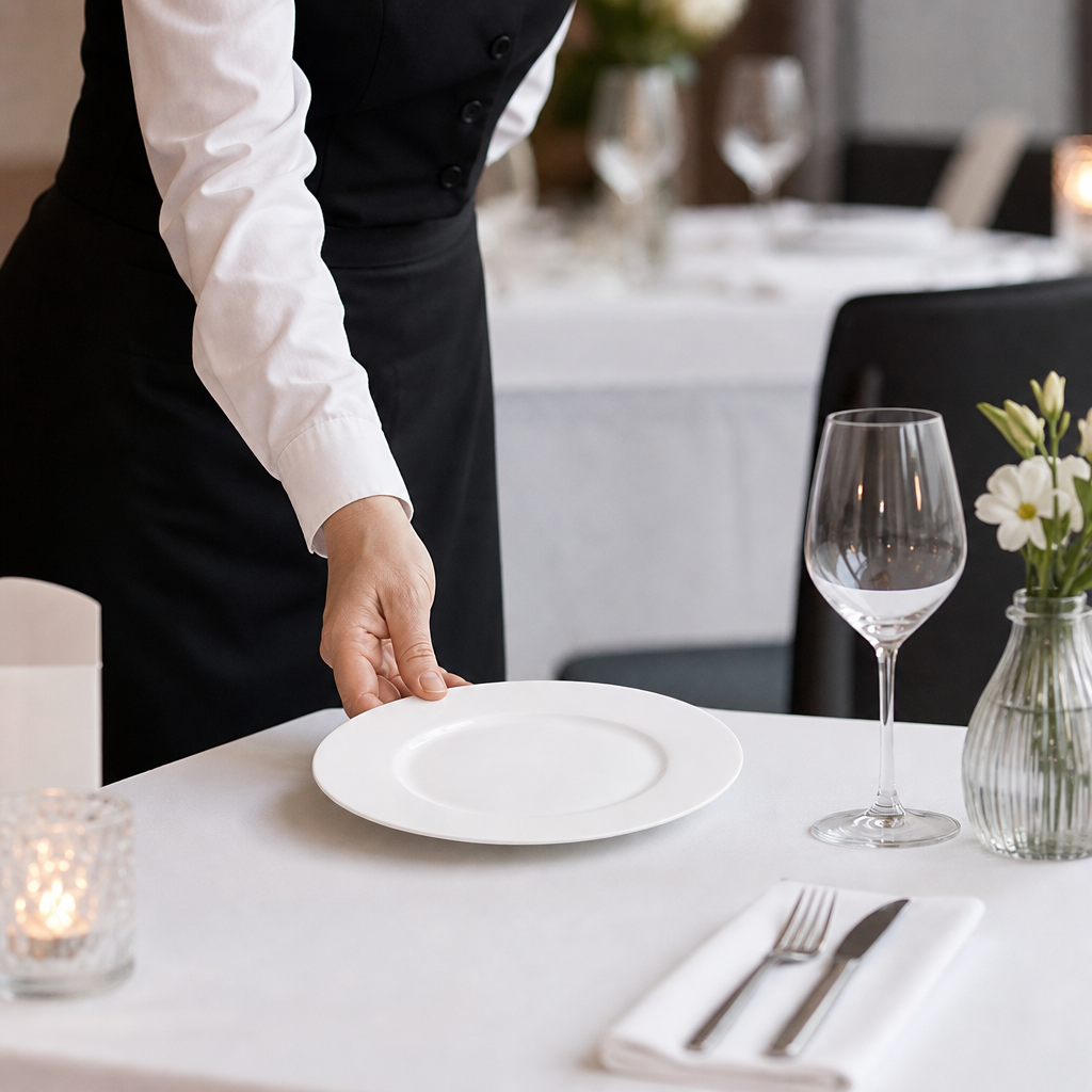 Standard Rim Plates 184mm Porcelain for Fine Dining (Pack of 6)