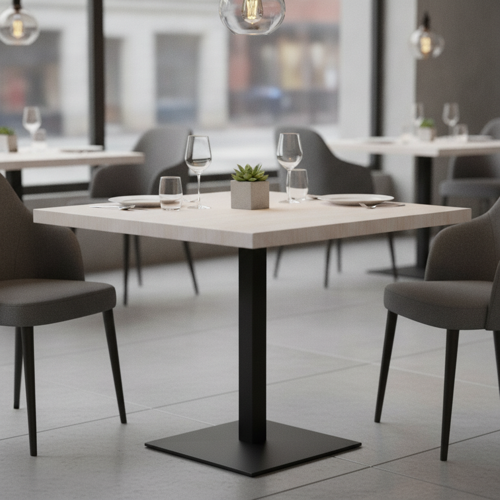 MDF & Oak Veneer Square Table Top 700x700mm for Modern Dining