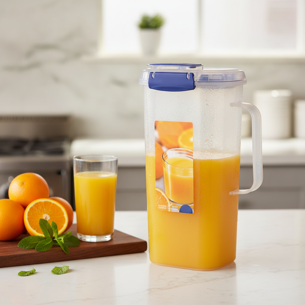 Polypropylene Clear Juice Jug 2L for Easy Beverage Storage