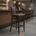 Rubber Wood Bar Chair with Padded Seat 1100mm for Commercial Use