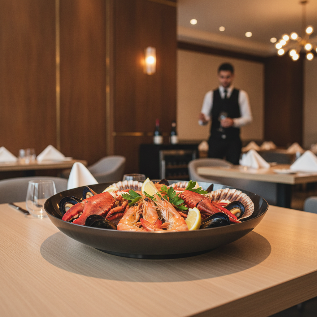 Stainless Steel Seafood Serving Bowl 245mm for Elegant Dining
