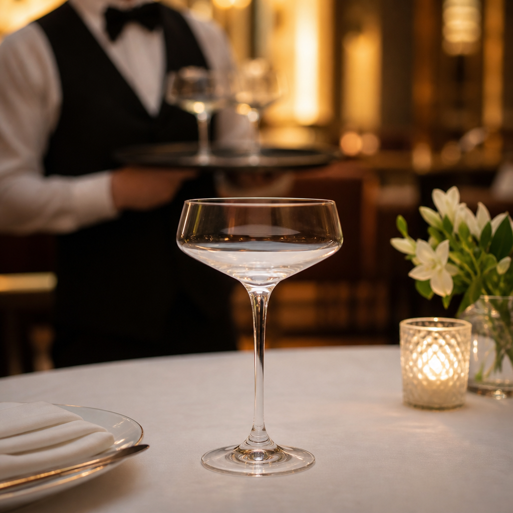 Eco-Crystal Champagne Saucers 335ml for Elegant Table Settings (Pack of 12)