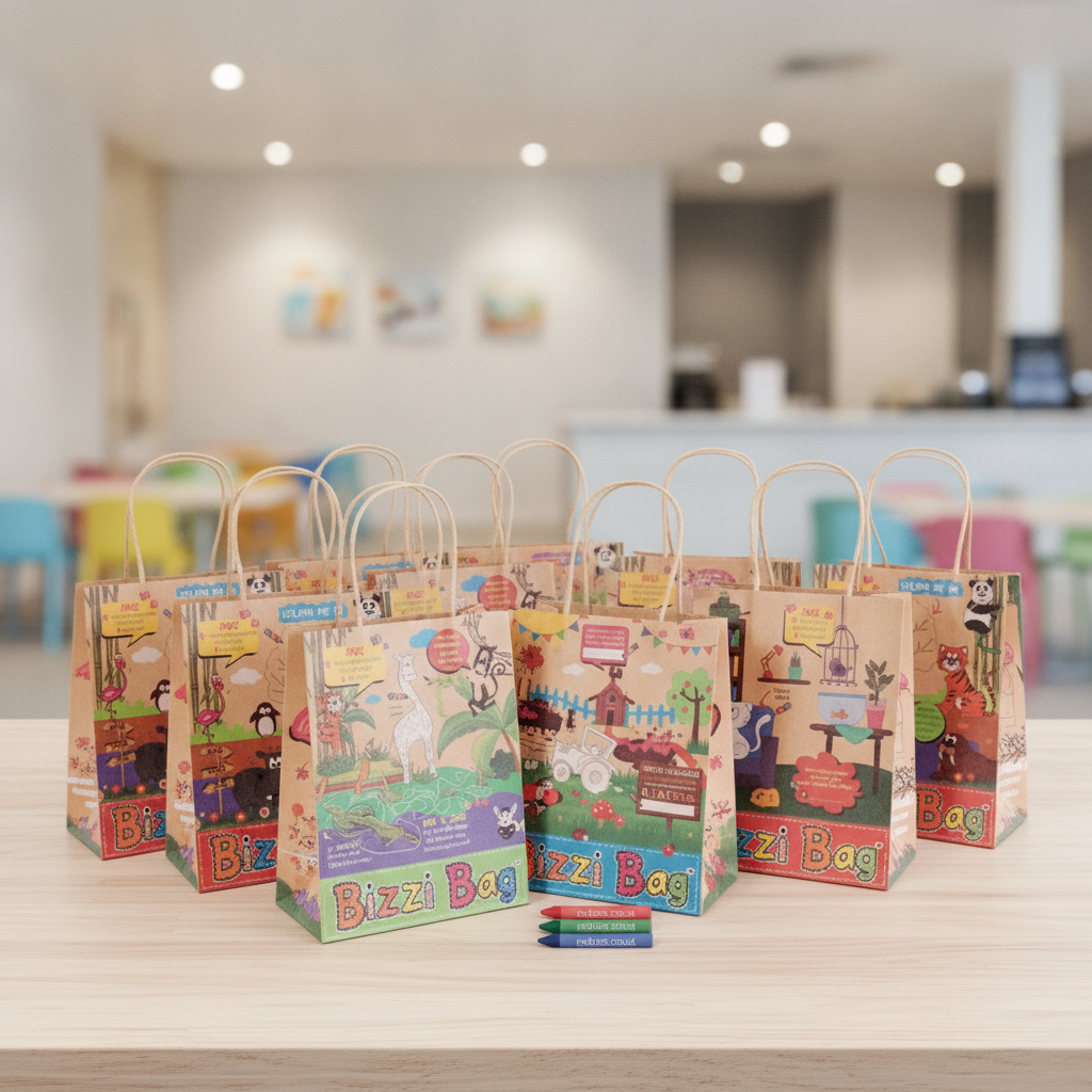 Kraft Paper Kids Meal Bags 160x90mm for Fun Dining Experiences (Pack of 200)