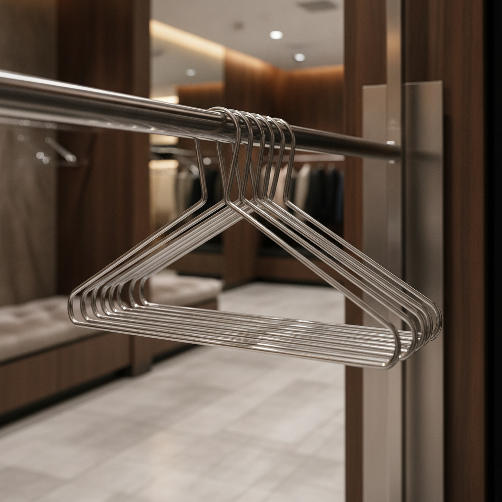 Chrome Steel Captive Coat Hangers for Unattended Cloakrooms (Pack of 50)
