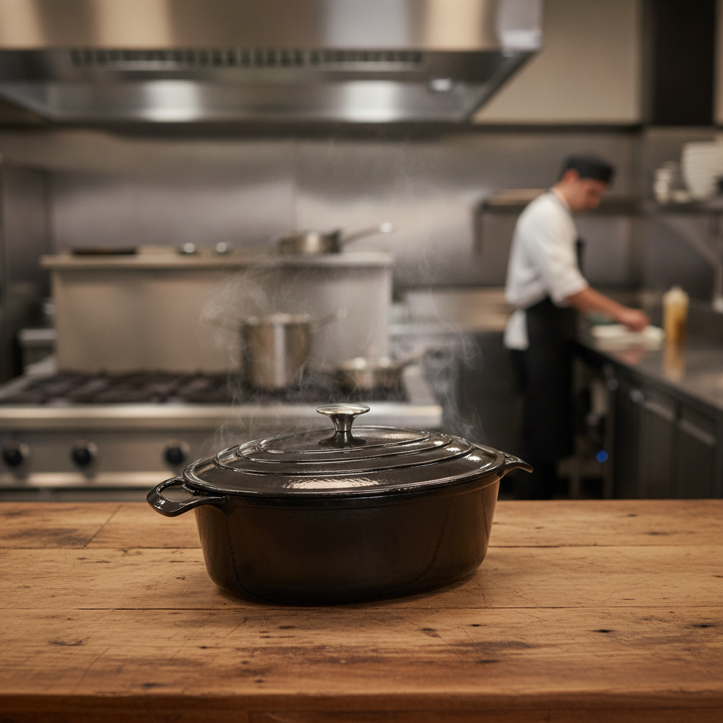 Cast Iron Oval Casserole Dish 5L for Home Cooking