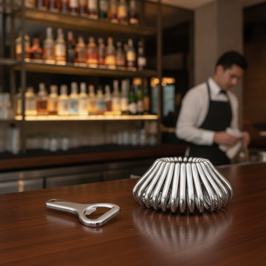 Small Stainless Steel Hand Held Bottle Opener for Bars & Pubs (Pack of 10)