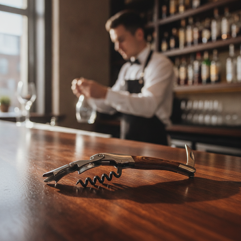 Stainless Steel Waiters Friend with Wooden Handle for Bars & Pubs