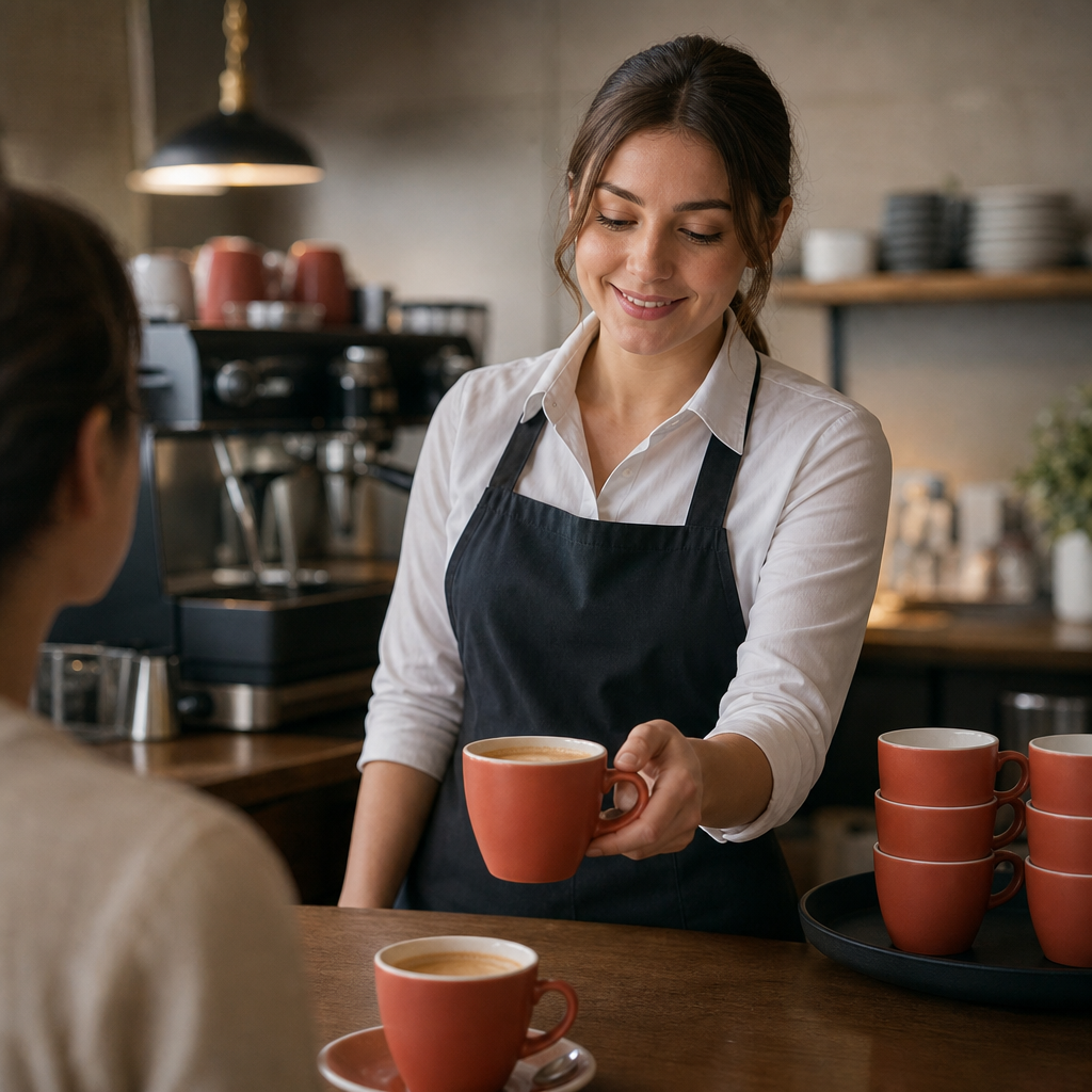 Tulip Cups Paprika 280ml Ceramic for Coffee Service (Pack of 12)