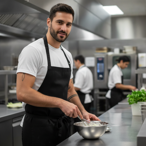 100% Cotton White Chef T-Shirt for Comfortable Kitchen Wear