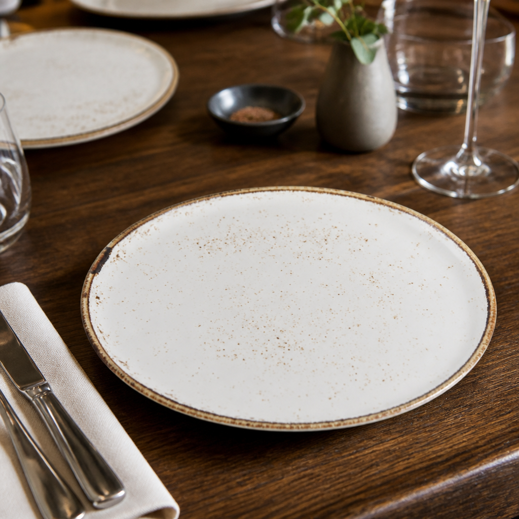 Stack Plates 202.5mm White Vitrified Ceramic for Hospitality Use (Pack of 12)