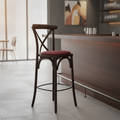 Rubber Wood Bar Chair with Padded Seat 1180mm for Stylish Seating