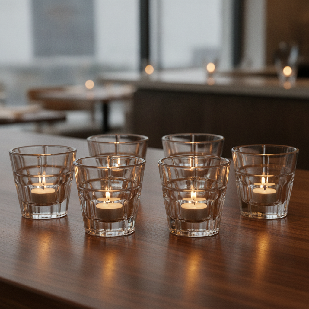 Soda Lime Tall Panelled Nightlight Holders 0.47L for Events (Pack of 6)