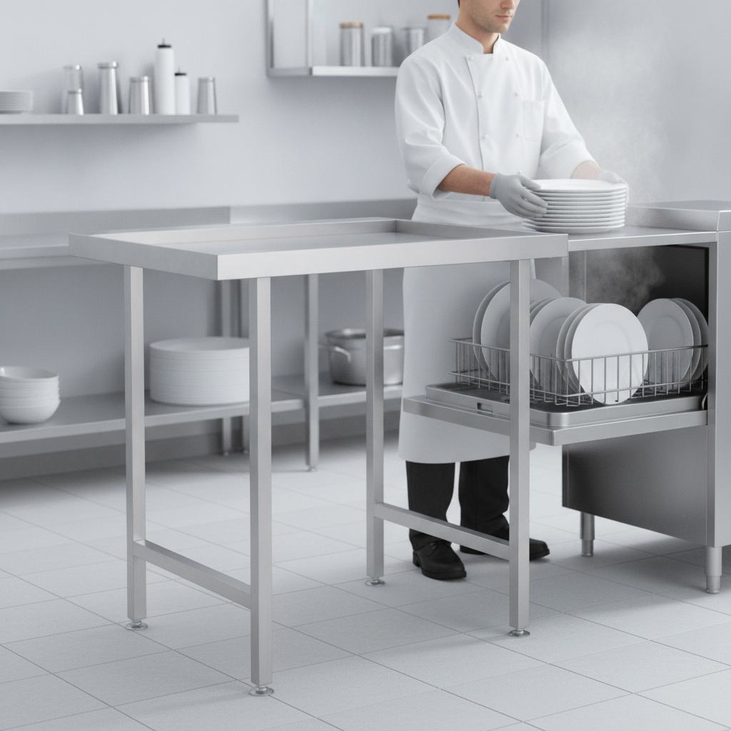 Stainless Steel Left Hand Exit Table 800mm for Professional Use