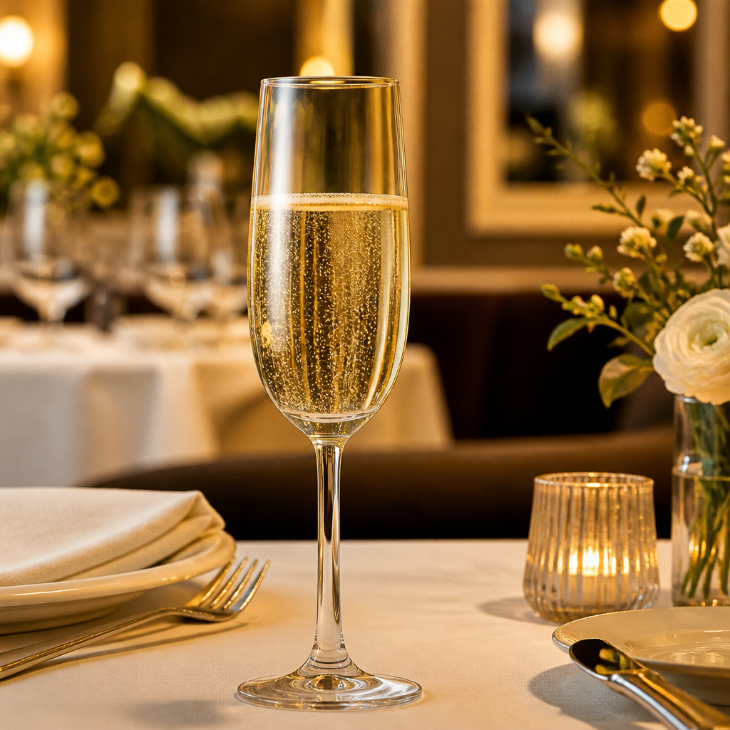 Clear Glass Champagne Flutes 170ml for Celebrations (Pack of 6)