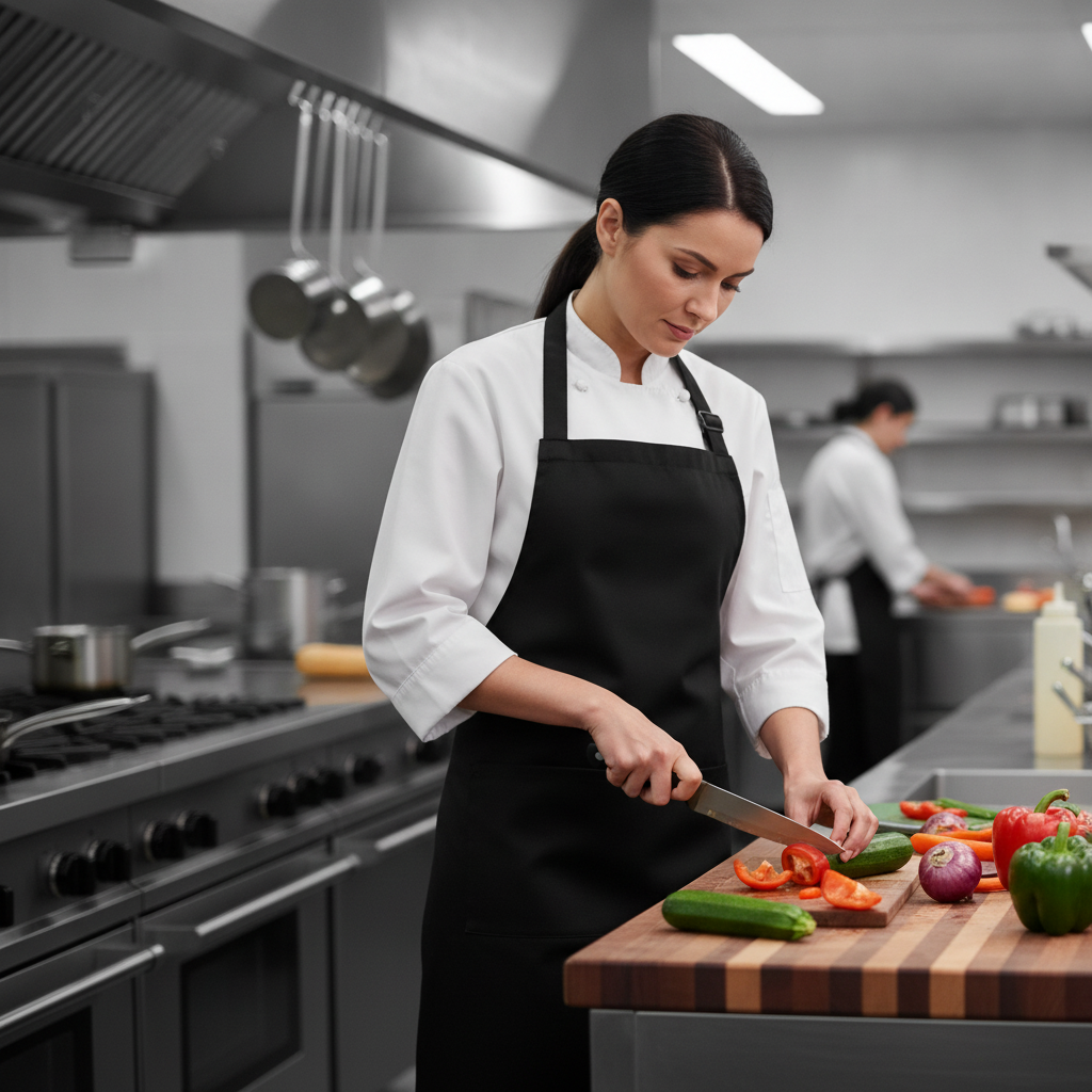 Polycotton XL Bib Apron Black for Professional Kitchens