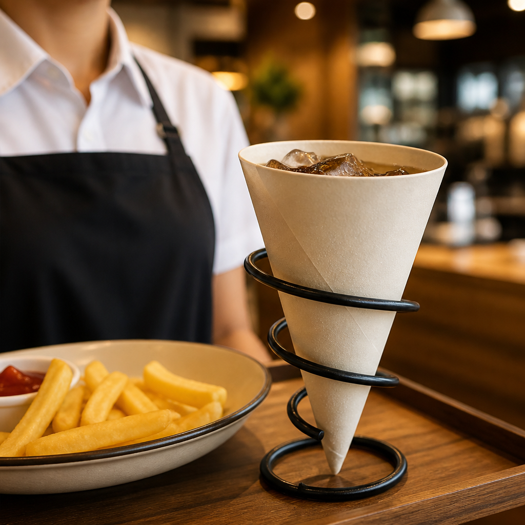Biodegradable Paper Cold Drinks Cone 113ml for Offices (Pack of 5000)