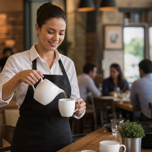 Bulb Mugs 360ml White Vitrified Ceramic for Catering (Pack of 6)
