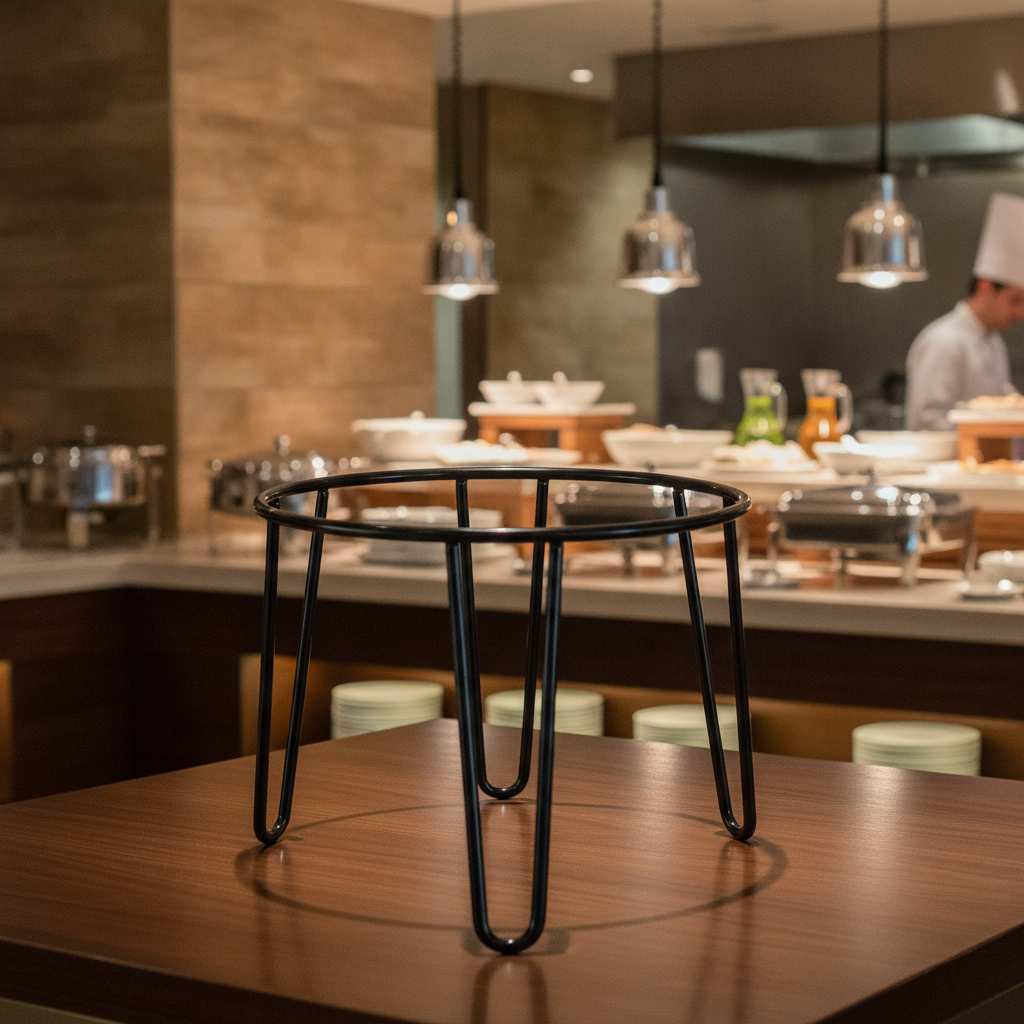Powder Coated Steel Non-Slip Riser Round 210mm for Buffet Serveware