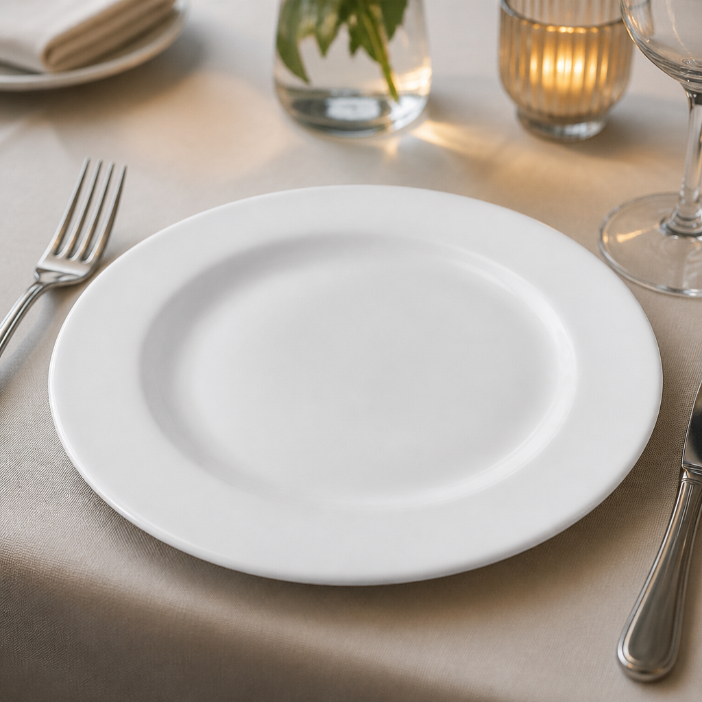 Plates 230mm White Porcelain for Fine Dining (Pack of 24)