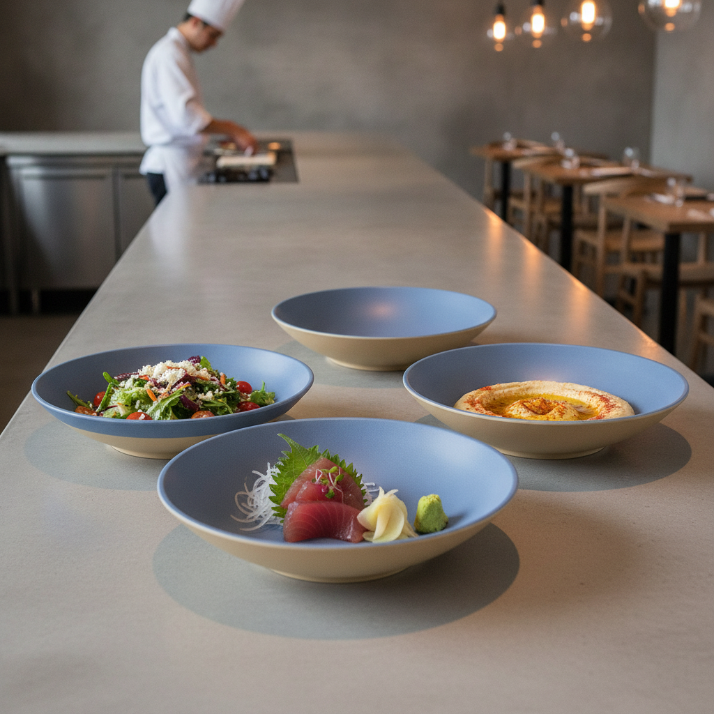 Melamine Shallow Serving Bowls 300mm for Creative Buffets (Pack of 4)