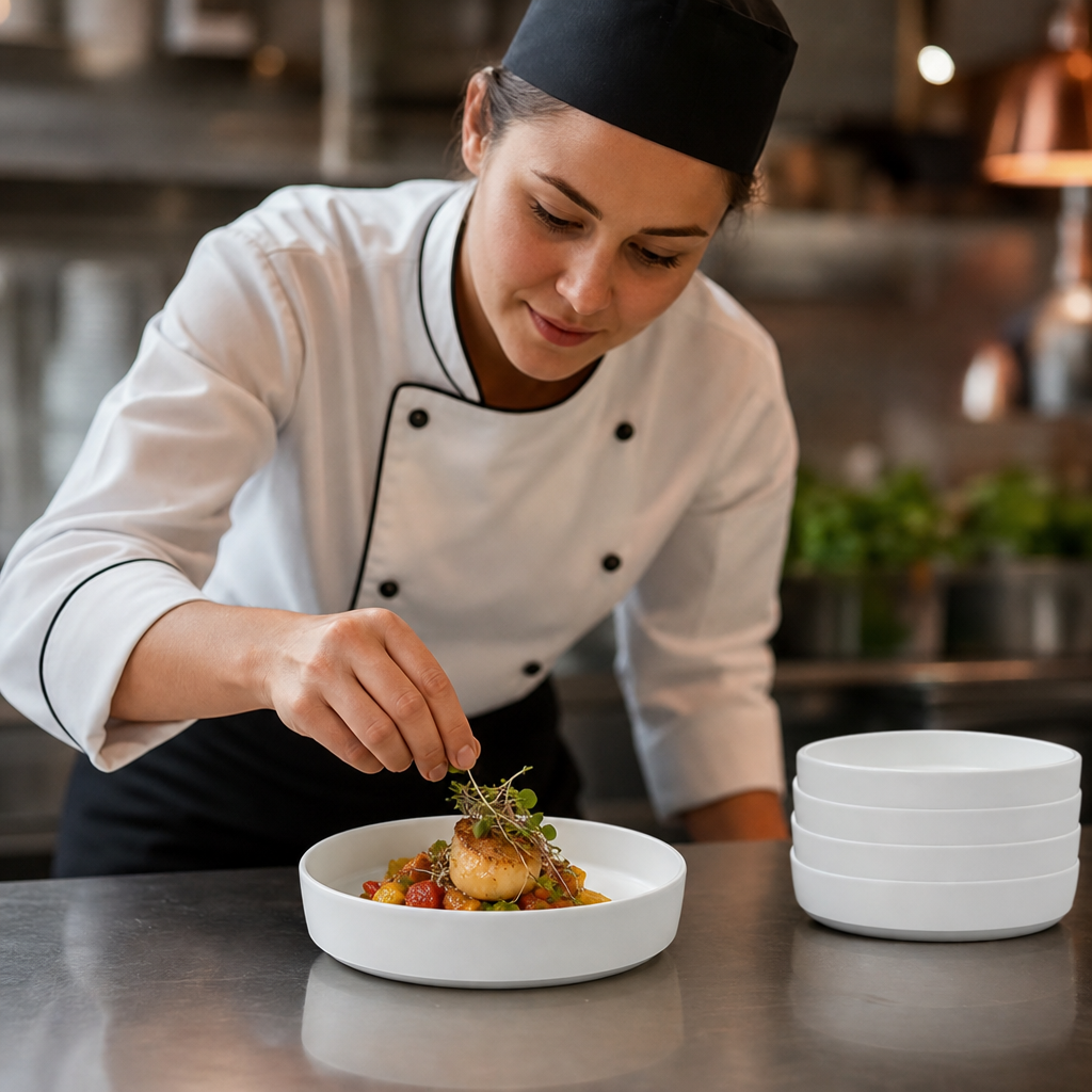 Straight Sided Dishes 6oz Vitrified Porcelain for Restaurants (Pack of 12)