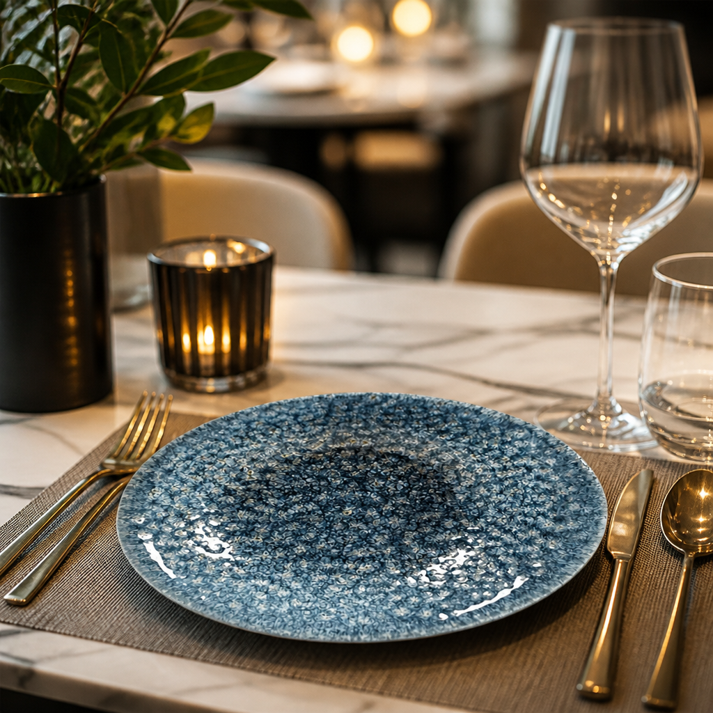 Topaz Blue Round Dish 185mm for Stylish Table Settings