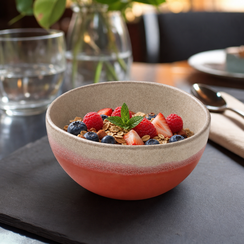 Coral Stoneware Bowls 110mm for Serving Breakfast & Desserts