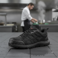 Thermoplastic Black Waterproof Safety Trainers for Catering & Hospitality