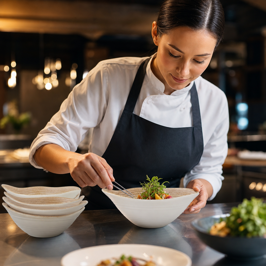 Alumina Tall Bowls 180mm Vitrified Ceramic for Fine Dining (Pack of 12)