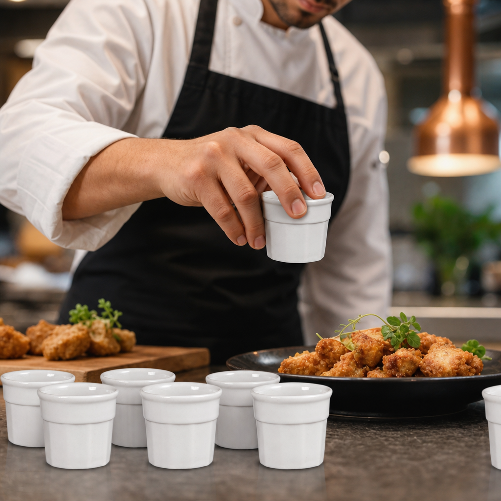 Dipping Pots 38ml Porcelain for Catering Needs (Pack of 12)