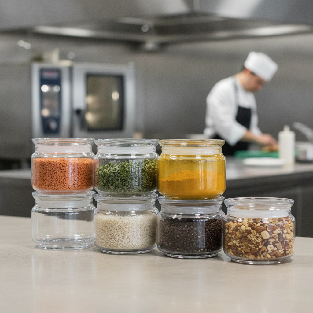 Glass Storage Jars 500ml for Modern Kitchens (Pack of 6)
