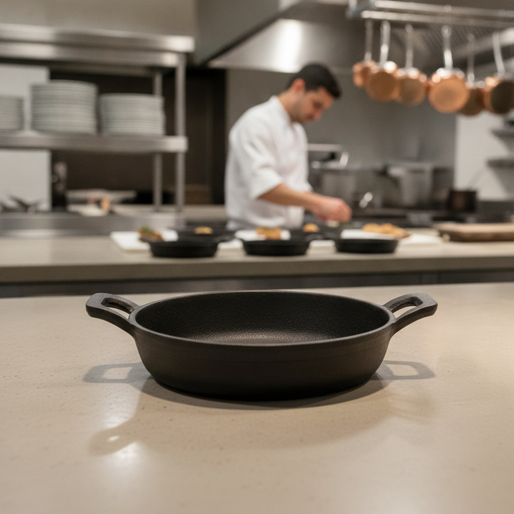 Cast Iron Round Eared Dish 120mm for Oven-to-Table Service